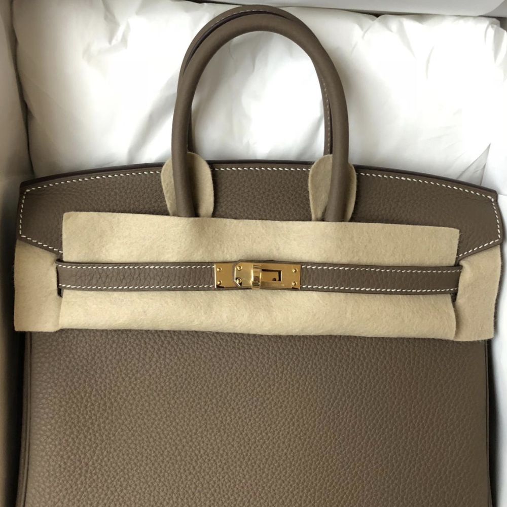 KELLY 25 TOGO LEATHER ETOUPE WITH GOLD HARDWARE (GHW