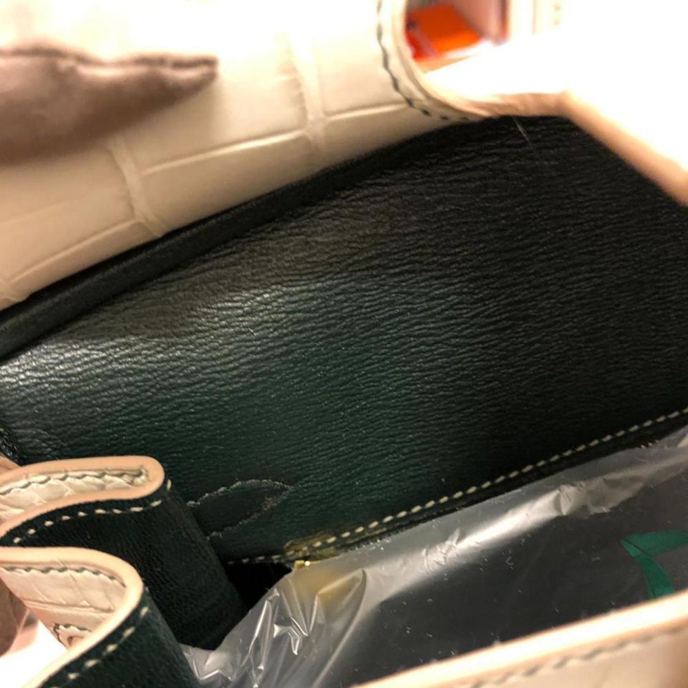 Hermès Birkin 25 Beton/Malachite Alligator Mississippi Matte Permabrass Hardware PER C Stamp 2018 - The French Hunter