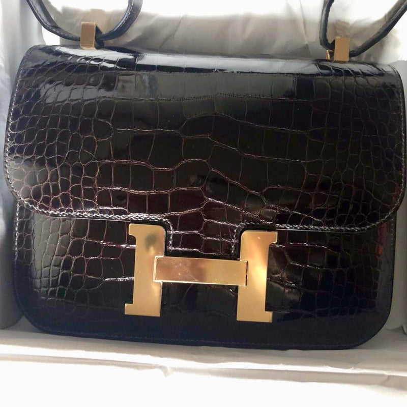 Hermès Constance 24 Macassar Alligator Mississippi Lisse Gold Hardware GHW