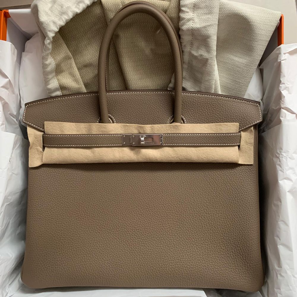 Hermès Birkin 35 Etoupe Togo Palladium Hardware PHW