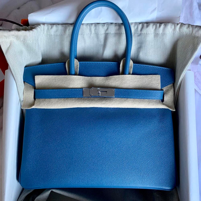Hermès Birkin 30 Bleu Azur Epsom Palladium Hardware PHW