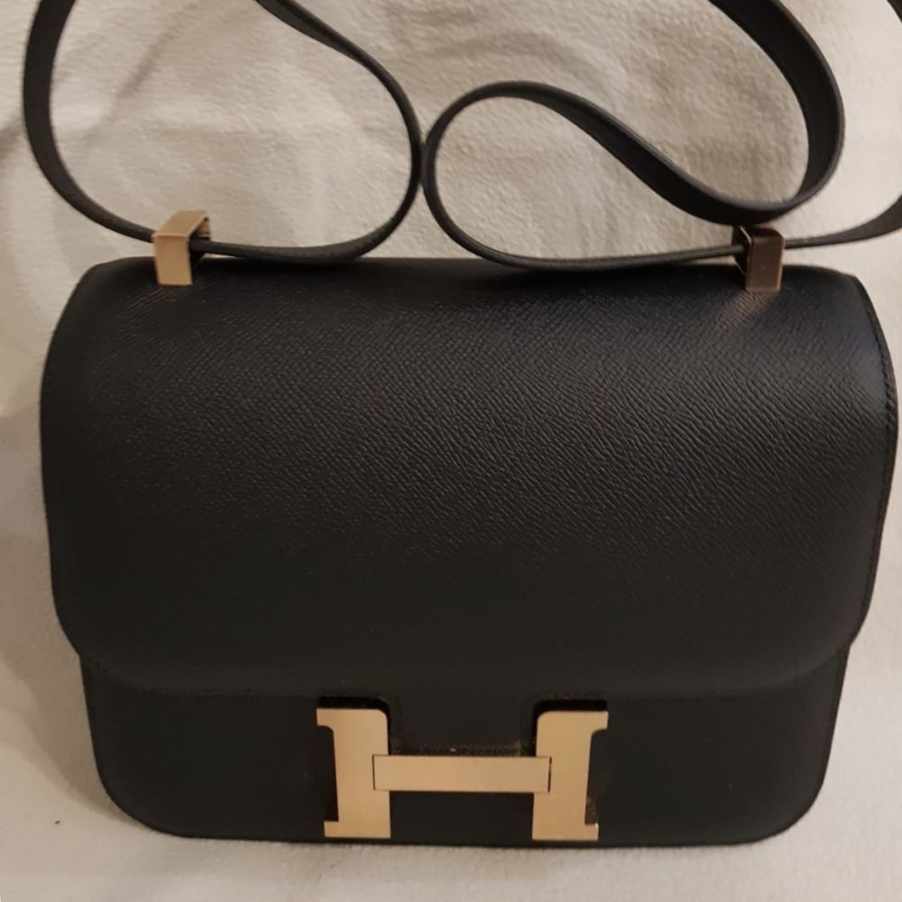 Hermès Constance 24 Noir (Black) Epsom Rose Gold Hardware RGHW — The French  Hunter