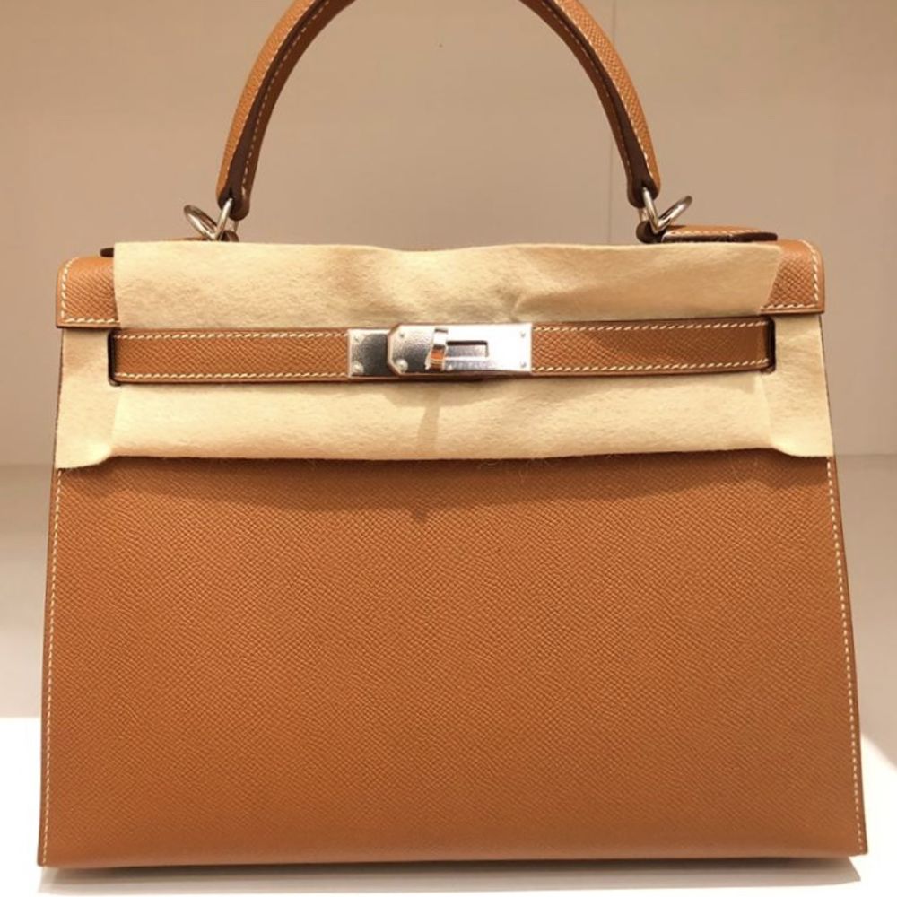 Hermès Kelly 28 Gold Sellier Epsom Palladium Hardware PHW — The