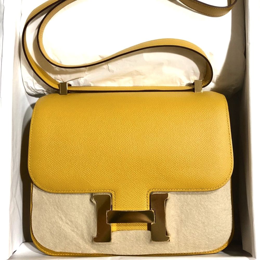 Hermès Constance 24 Jaune Ambre Epsom Gold Hardware GHW