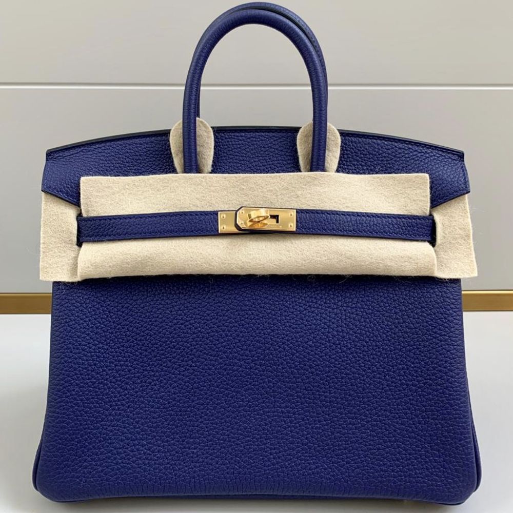 Hermès Birkin 25 Bleu Encre Togo Gold Hardware GHW