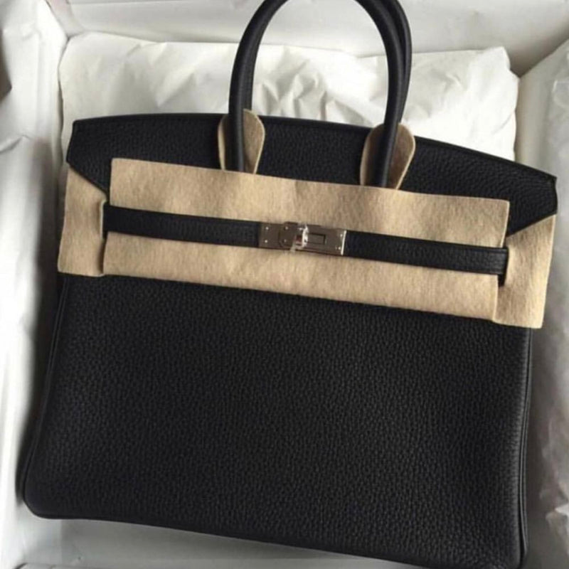 Hermès Birkin 25 Noir (Black) Togo Palladium Hardware PHW