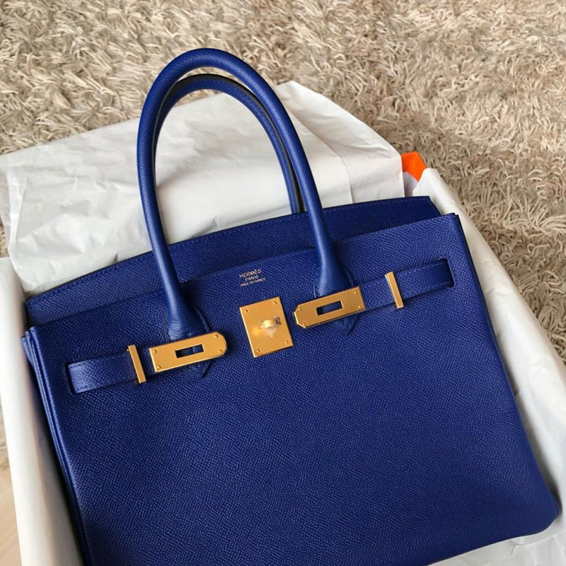 Hermès Birkin 30 Bleu Electrique Epsom Gold Hardware GHW