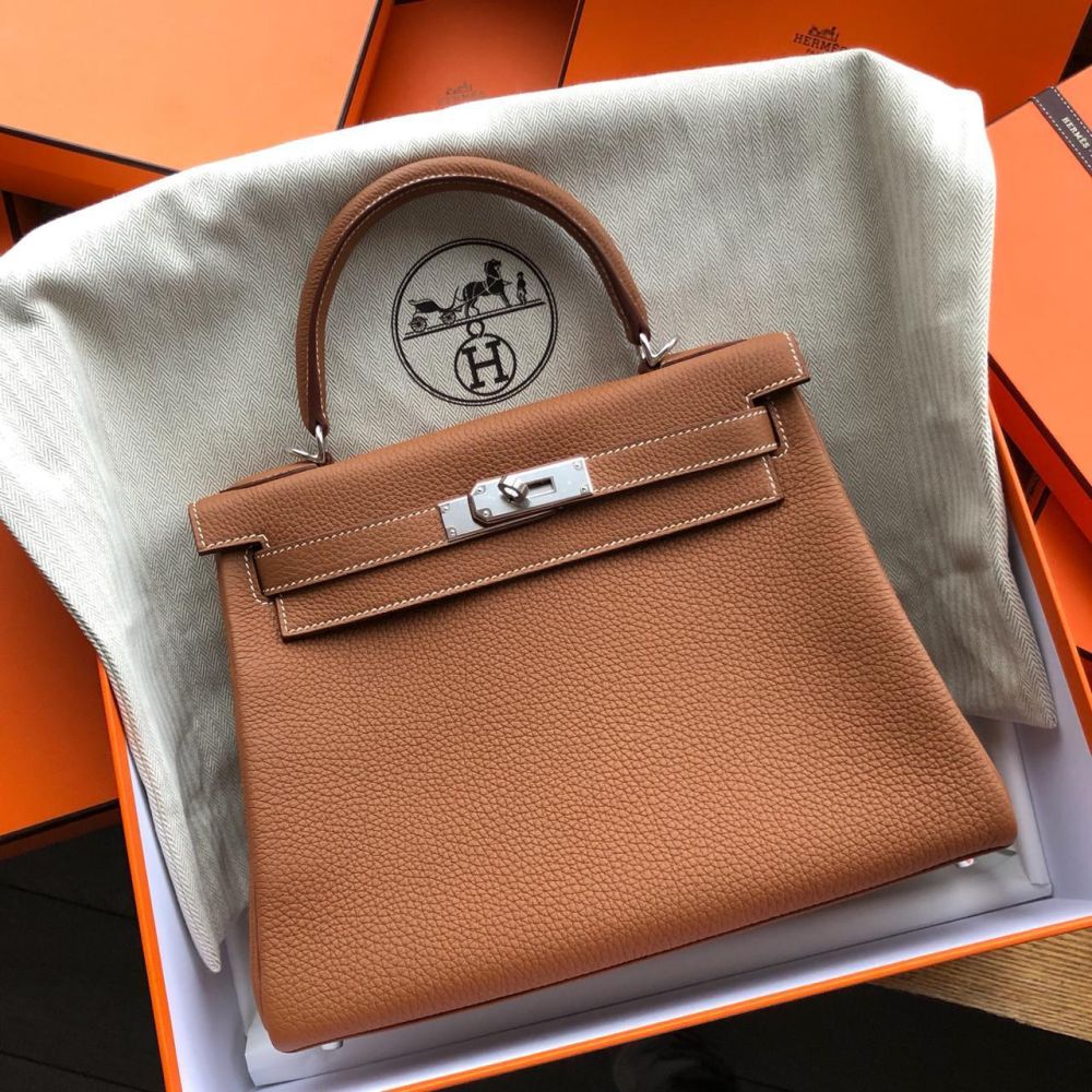 Hermès Kelly 28 Gold Togo Palladium Hardware PHW