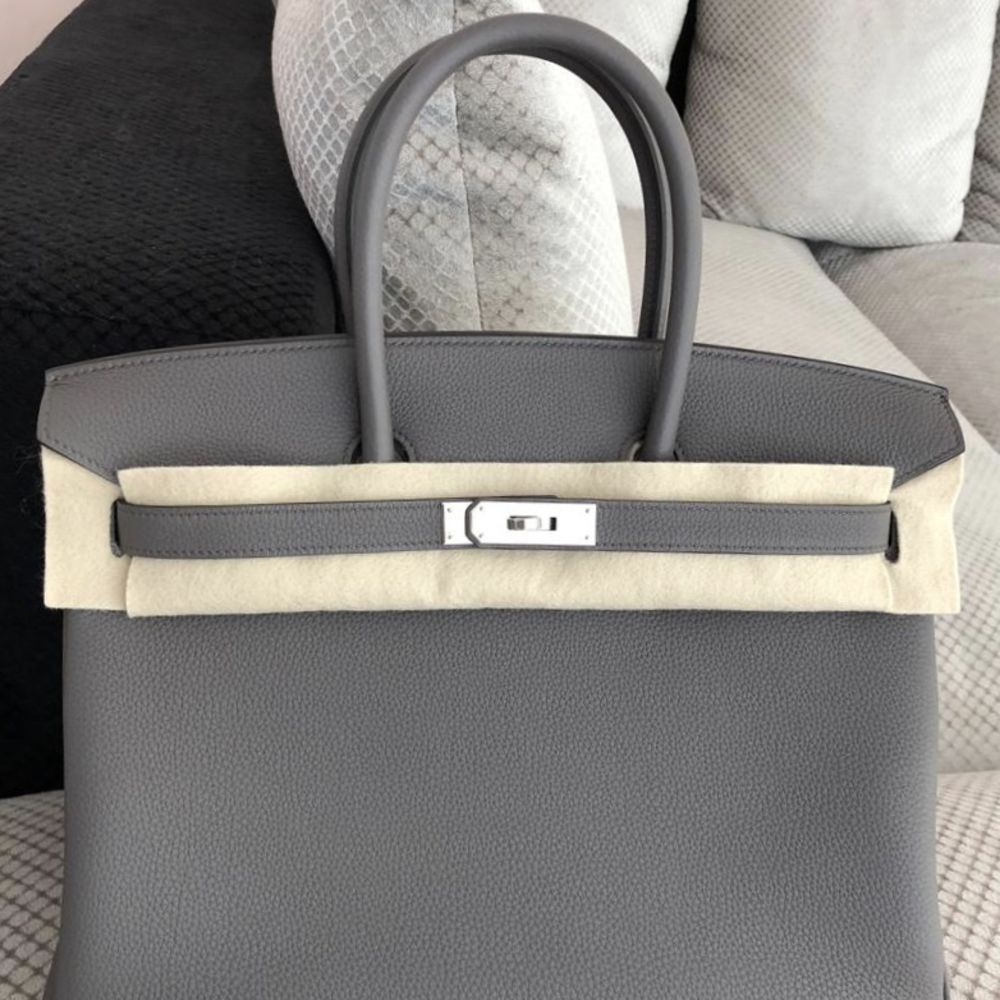 Hermes Authentic 28 cm Hermes KELLY Bag ETAIN Grey Togo Leather New in Box  