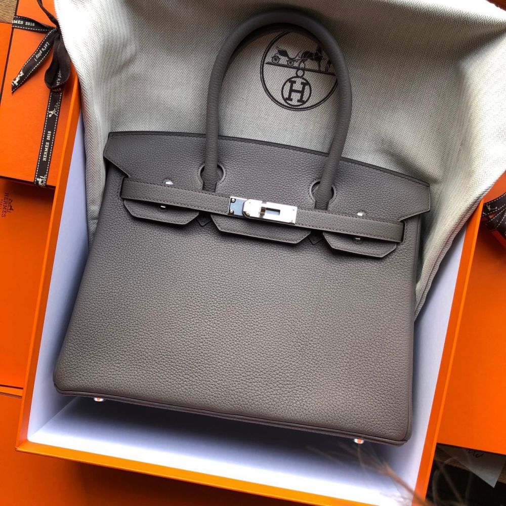 Hermès Birkin 30 Gris Etain Togo Palladium Hardware PHW