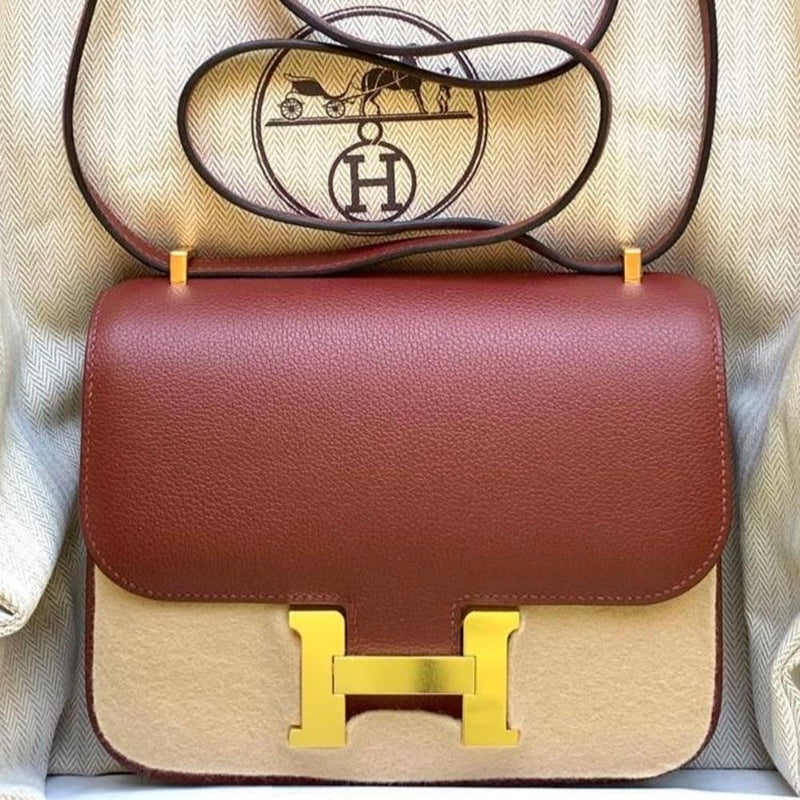 Hermès Constance 18 Rouge H Evercolor Gold Hardware GHW