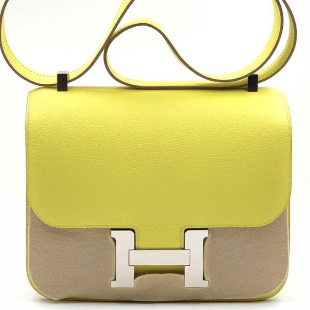 Hermès Constance 24 Lime Evercolor Palladium Hardware PHW