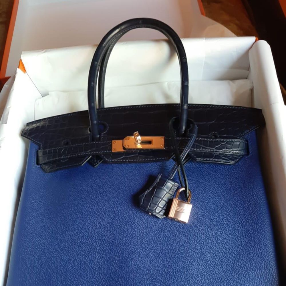 Hermès Birkin Limited Edition 30 Bleu Saphir/Bleu Marine Touch Taurillon Novillo Rose Gold Hardware RGHW