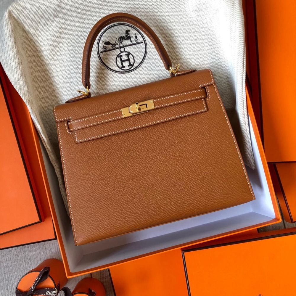 Hermès Kelly 25 Gold Sellier Epsom Gold Hardware GHW