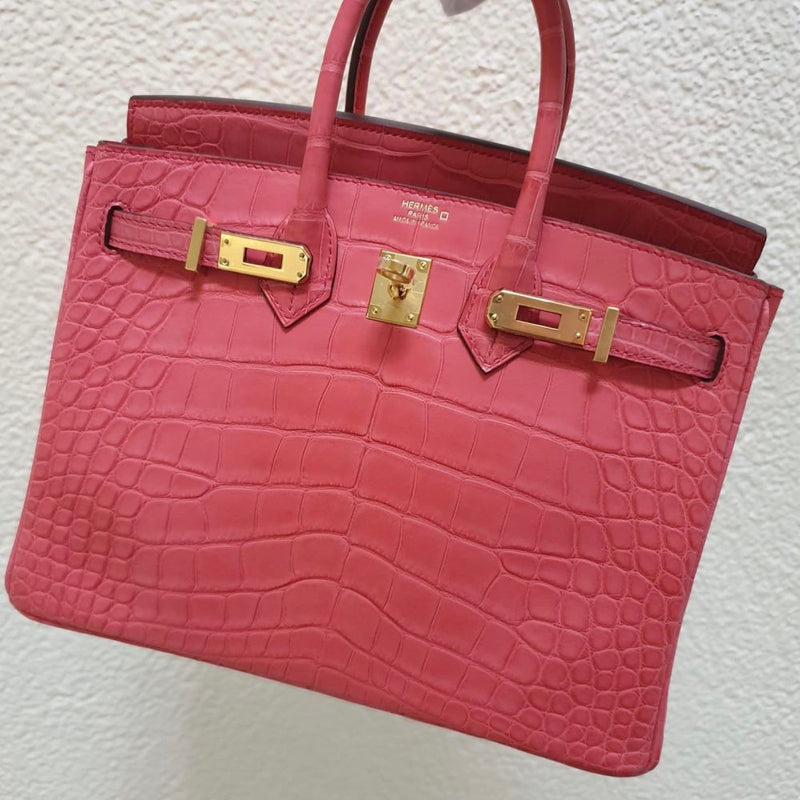 Hermès Birkin 25 Bougainvillier Alligator Mississippi Matte Gold Hardware GHW