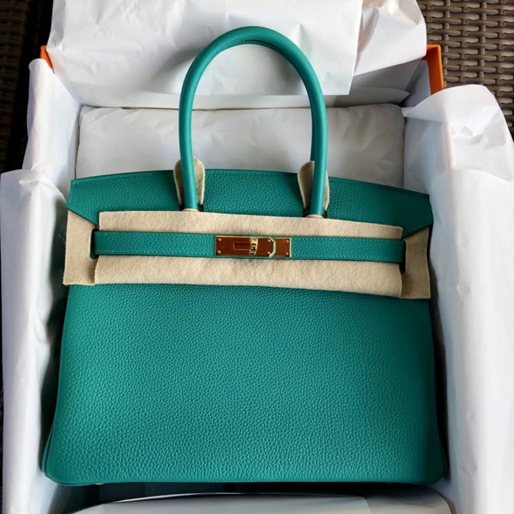 Hermès Birkin 30 Togo Bag In Green - Vert Veronese