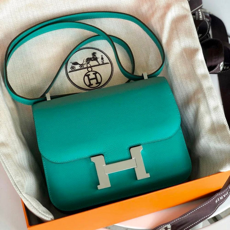 Hermès Constance 18 Vert Verone Evercolor Palladium Hardware PHW