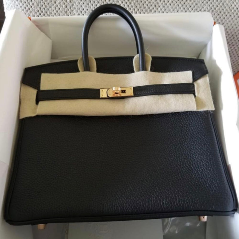Hermès Birkin 25 Noir (Black) Togo Gold Hardware GHW