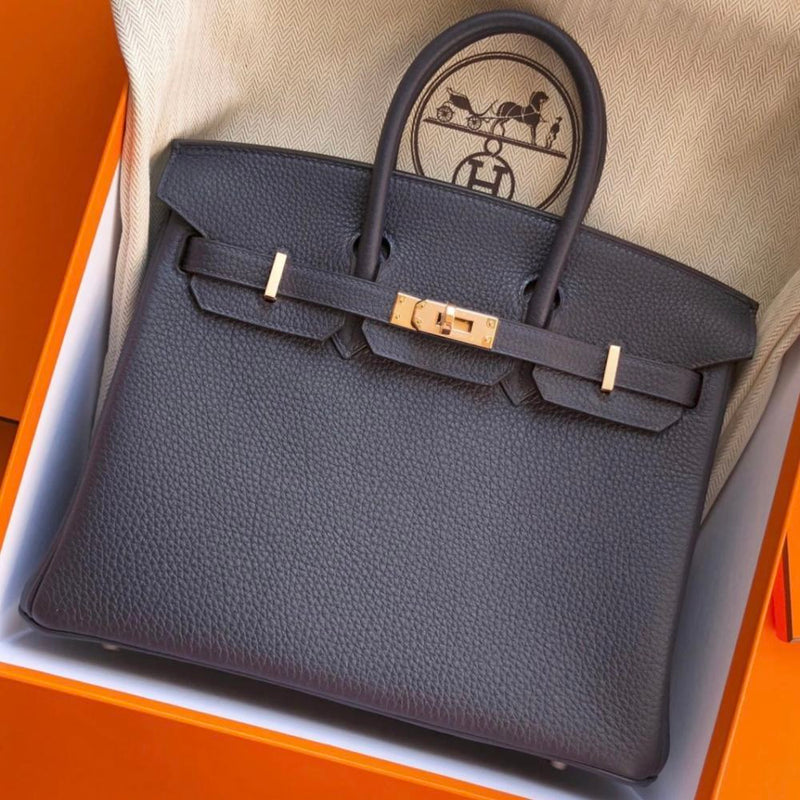 Hermès Birkin 25 Bleu Nuit Togo Rose Gold Hardware RGHW