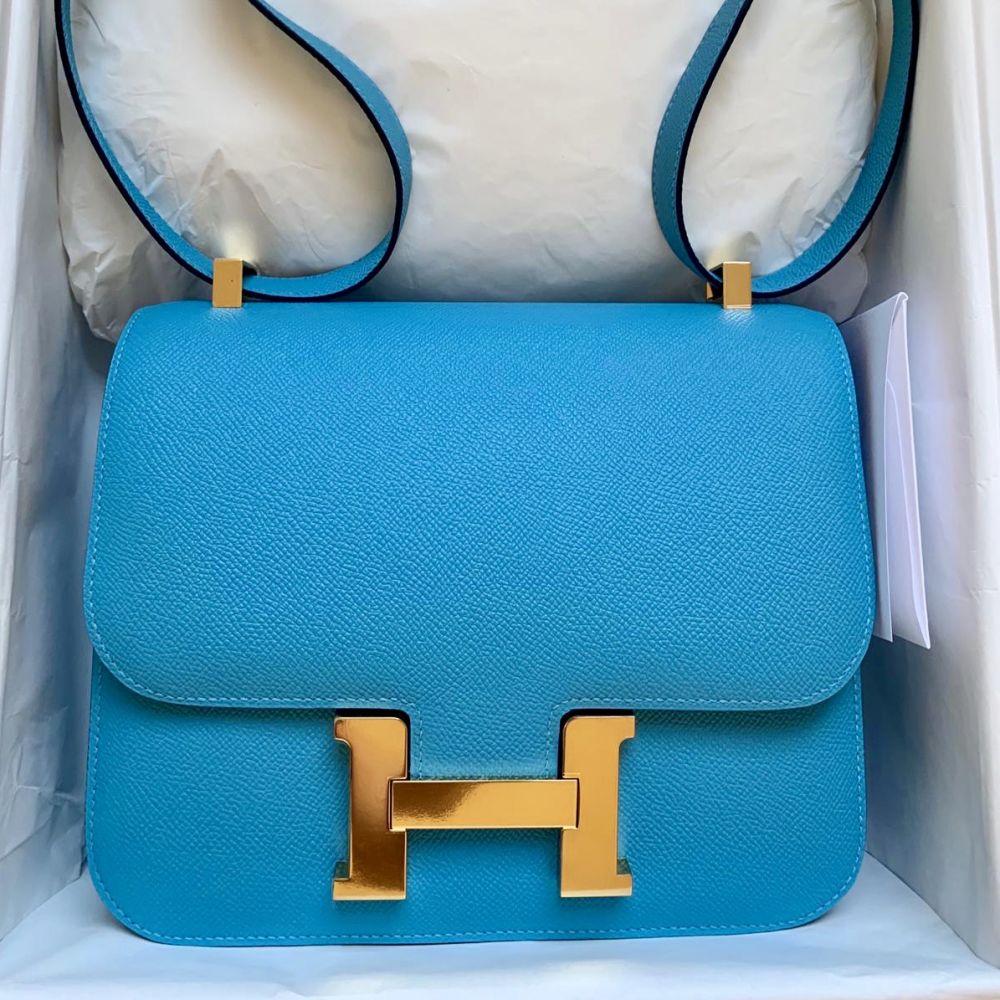 Hermès Constance 24 Bleu du Nord Epsom Gold Hardware GHW