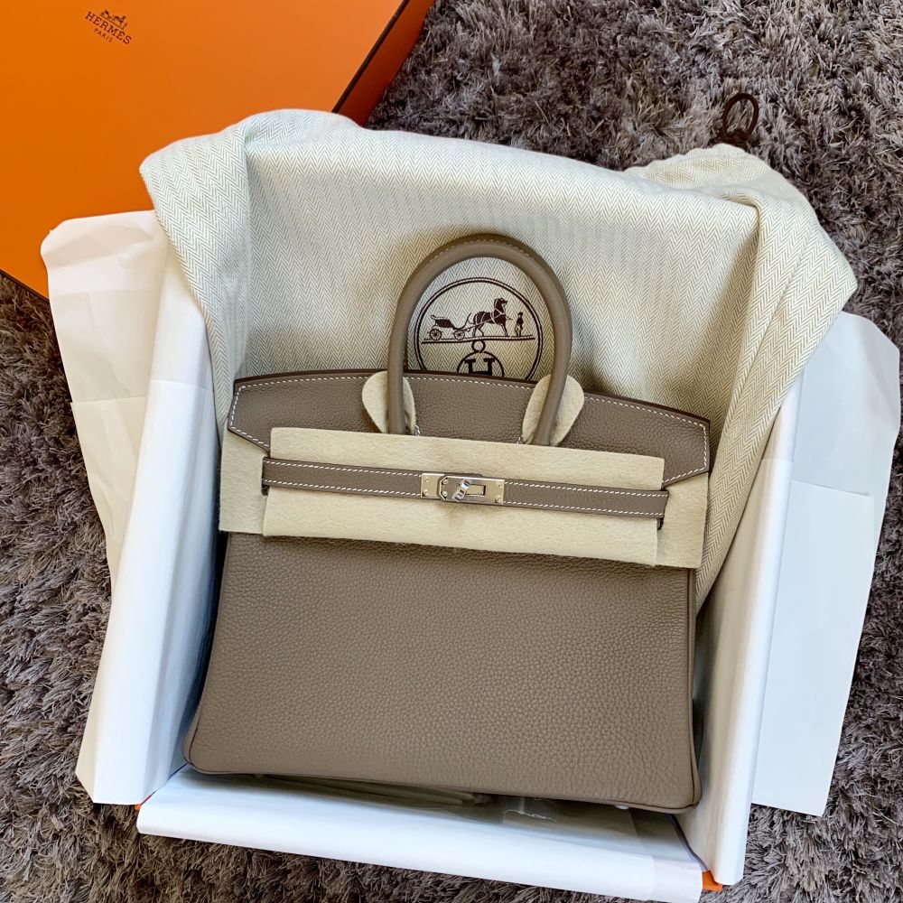 Hermès Birkin 25 Etoupe Togo Palladium Hardware PHW