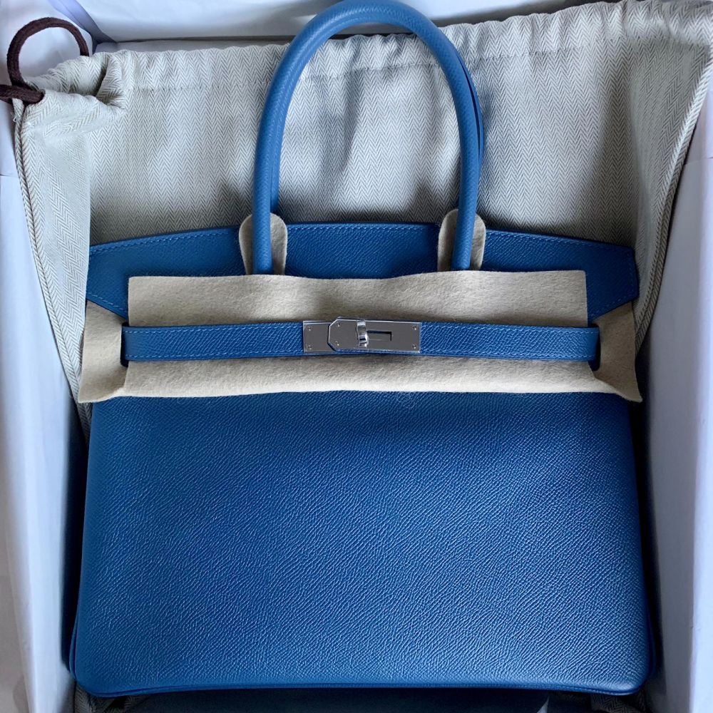 Hermès Birkin 30 Bleu Azur Epsom Palladium Hardware PHW