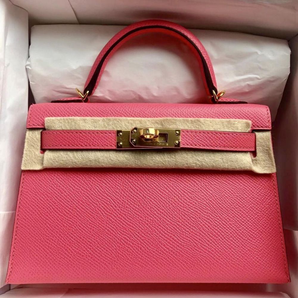 Hermès Rose Azalee Sellier Mini Kelly II 20cm of Epsom Leather with Gold  Hardware, Handbags and Accessories Online, Ecommerce Retail