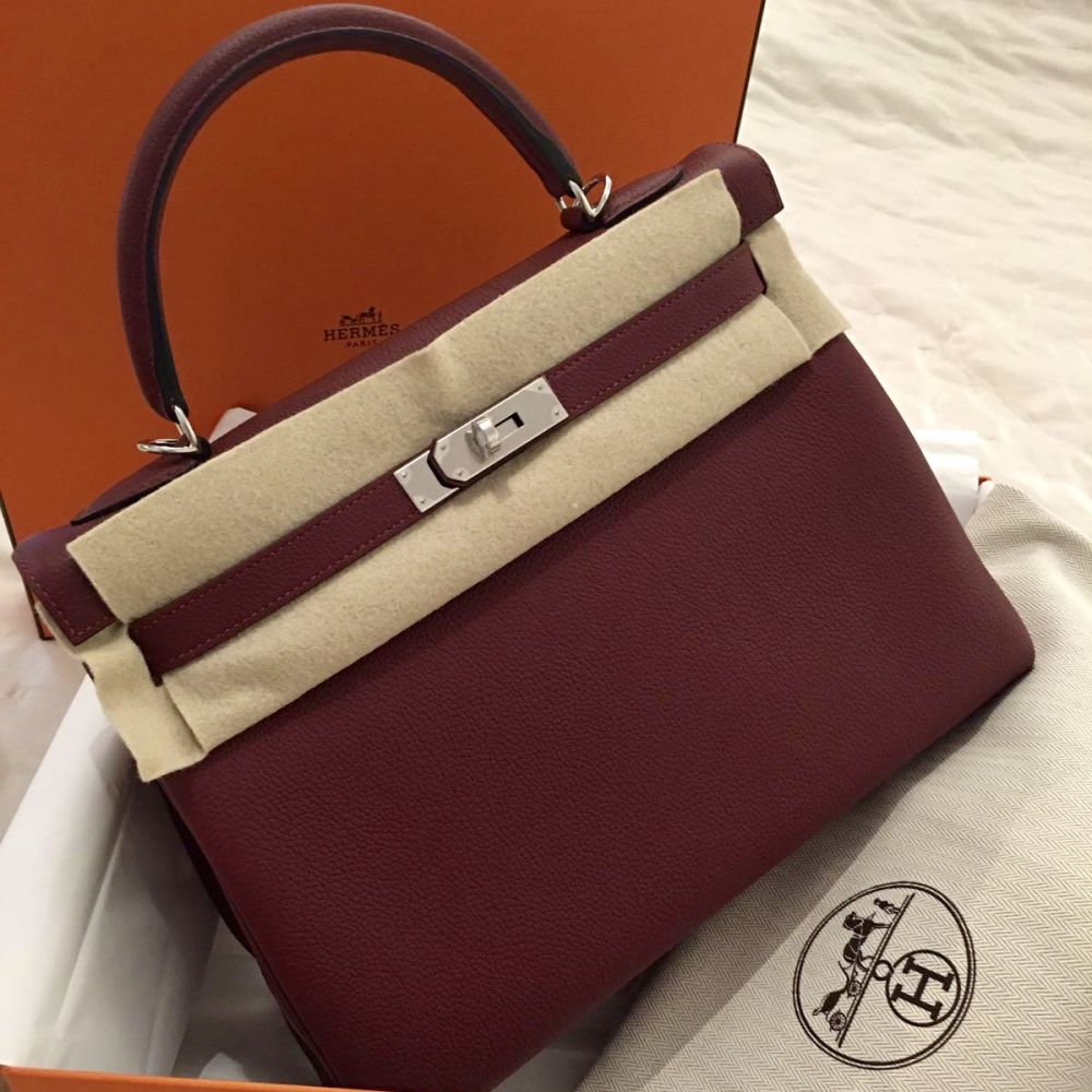 Hermès Kelly 32 Rouge H Togo Palladium Hardware PHW