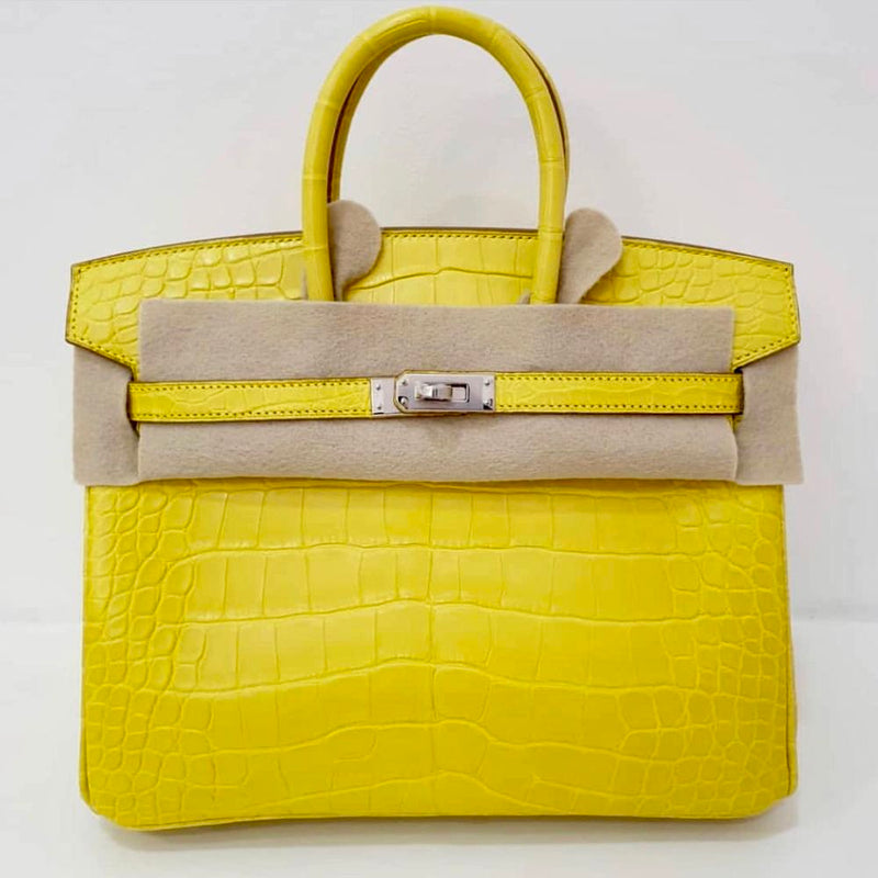 Hermès Birkin 25 Mimosa Alligator Mississippi Matte Palladium Hardware PHW