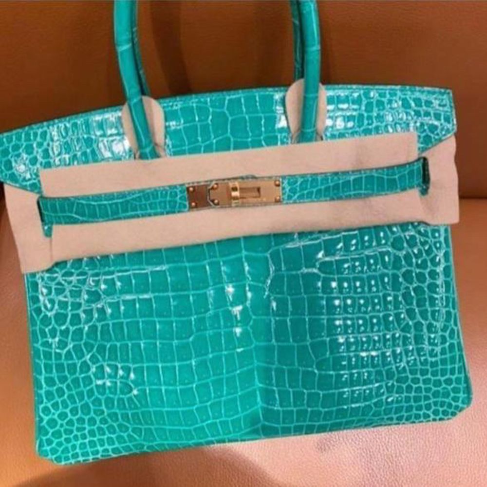 Hermès Birkin 30 Vert Jade Crocodile Porosus Lisse Gold Hardware GHW
