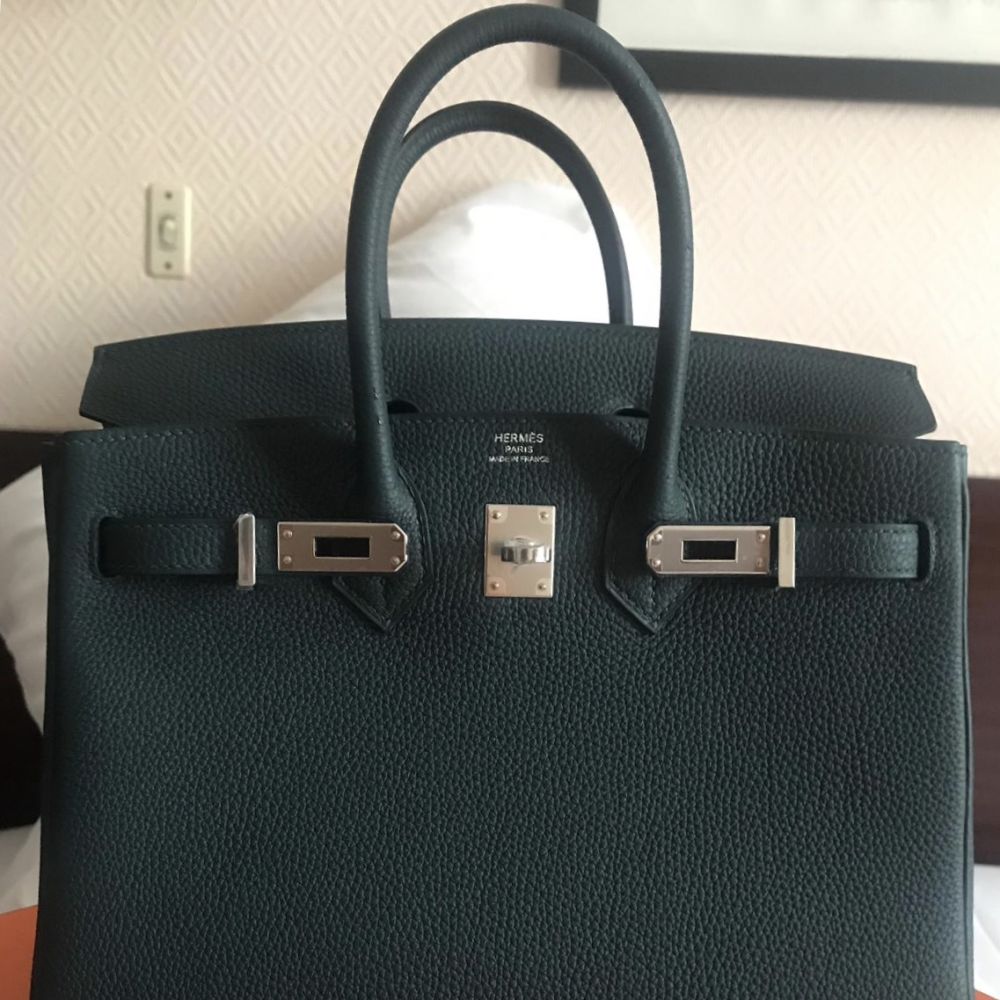 Hermes Birkin 35 Malachite Togo GHW Handbag in Box
