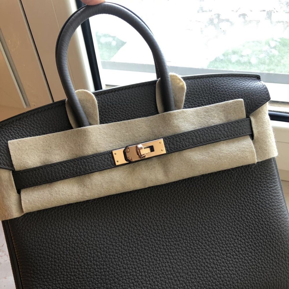 Hermès Birkin 25 Gris Etain Togo Rose Gold Hardware RGHW