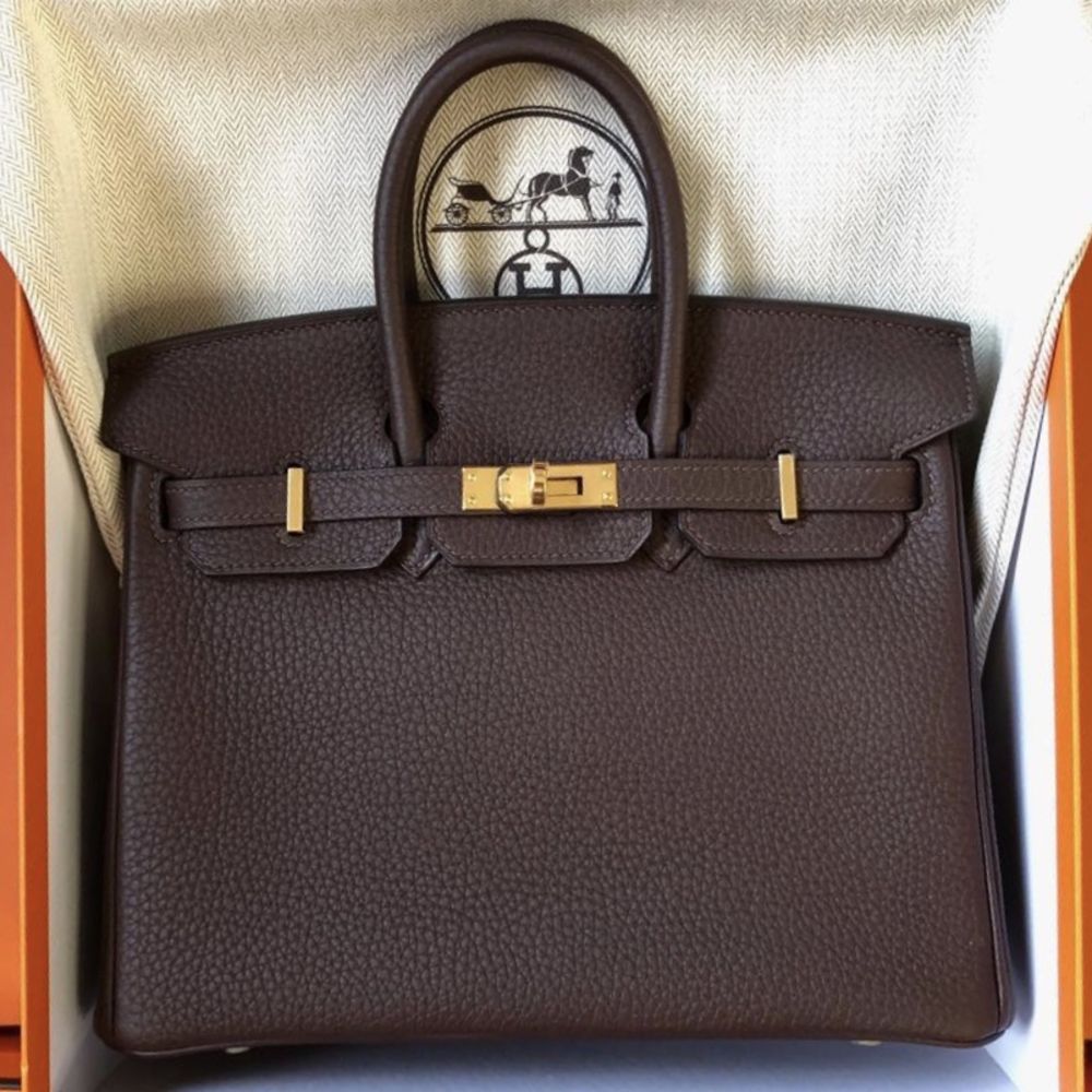 Hermès Birkin 25 Chocolat Togo Gold Hardware GHW