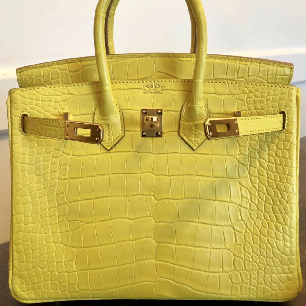 Hermès Birkin 25 Mimosa Alligator Mississippi Matte Gold Hardware GHW