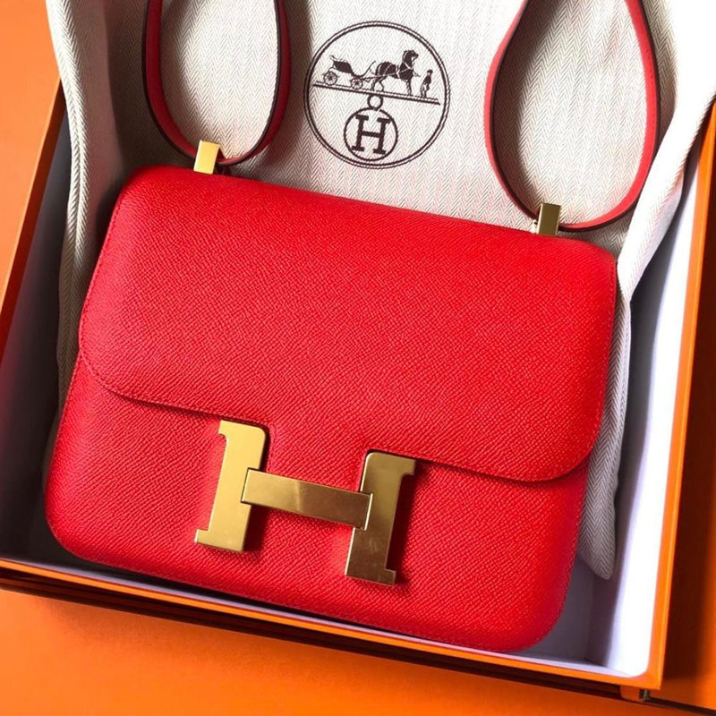 Hermès Constance 24 Rouge de Coeur Epsom Gold Hardware GHW