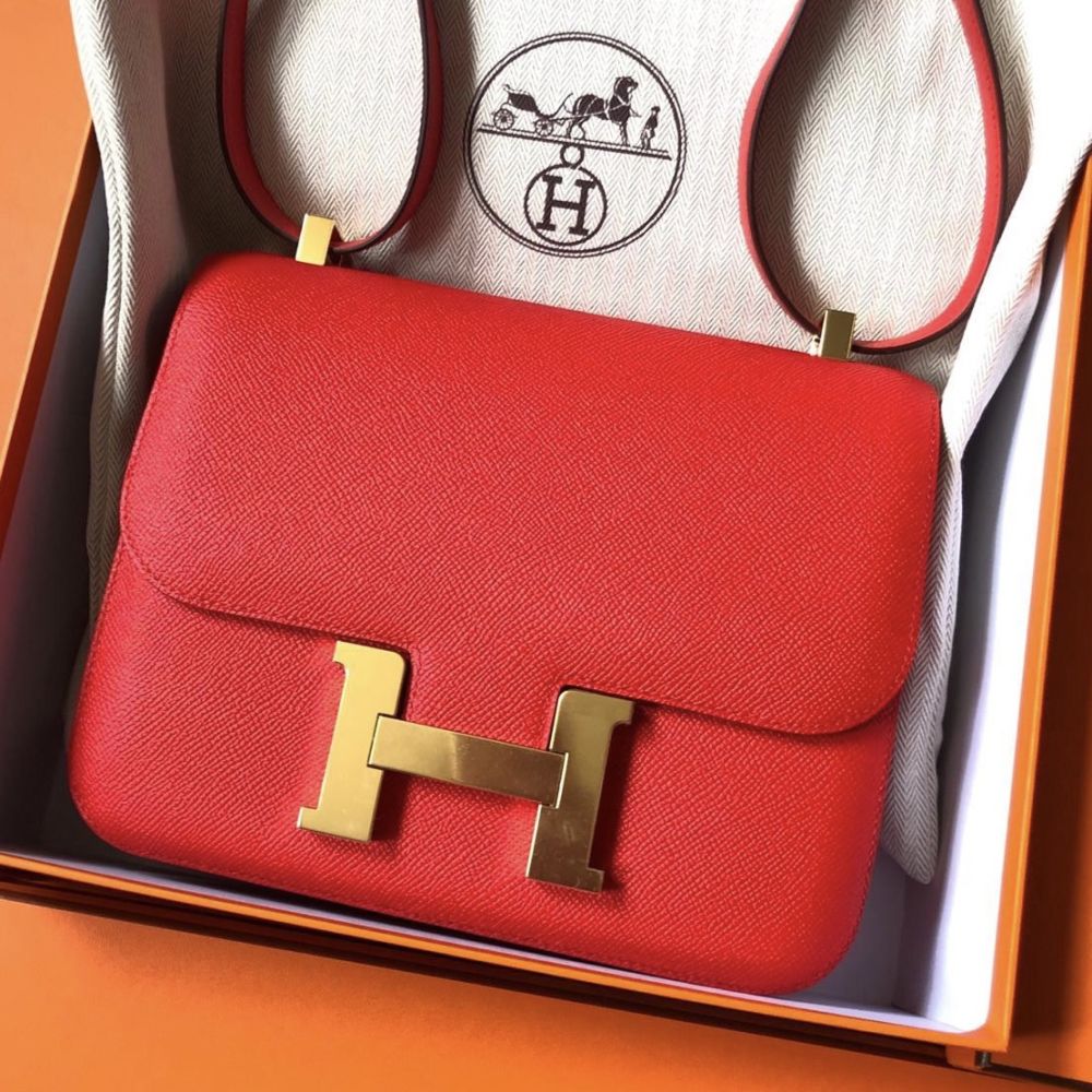 Hermes Birkin 30 Sellier Rouge de Coeur Epsom Leather Gold
