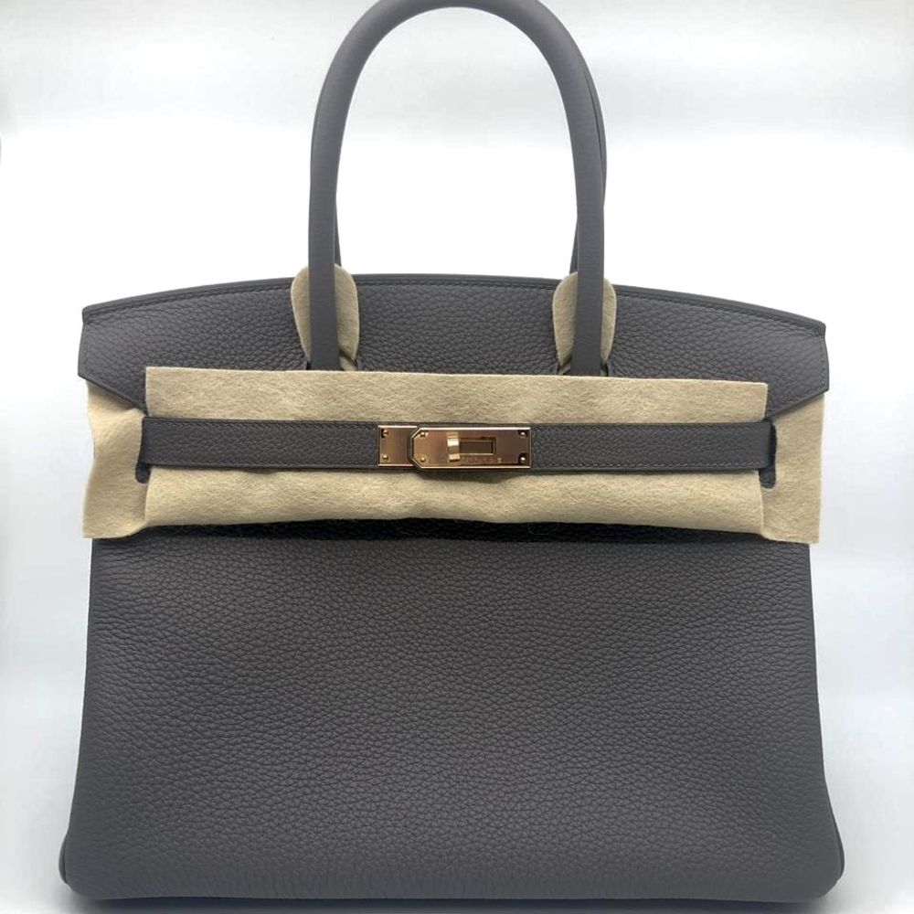 Hermès Birkin 30 Gris Etain Togo Rose Gold Hardware RGHW