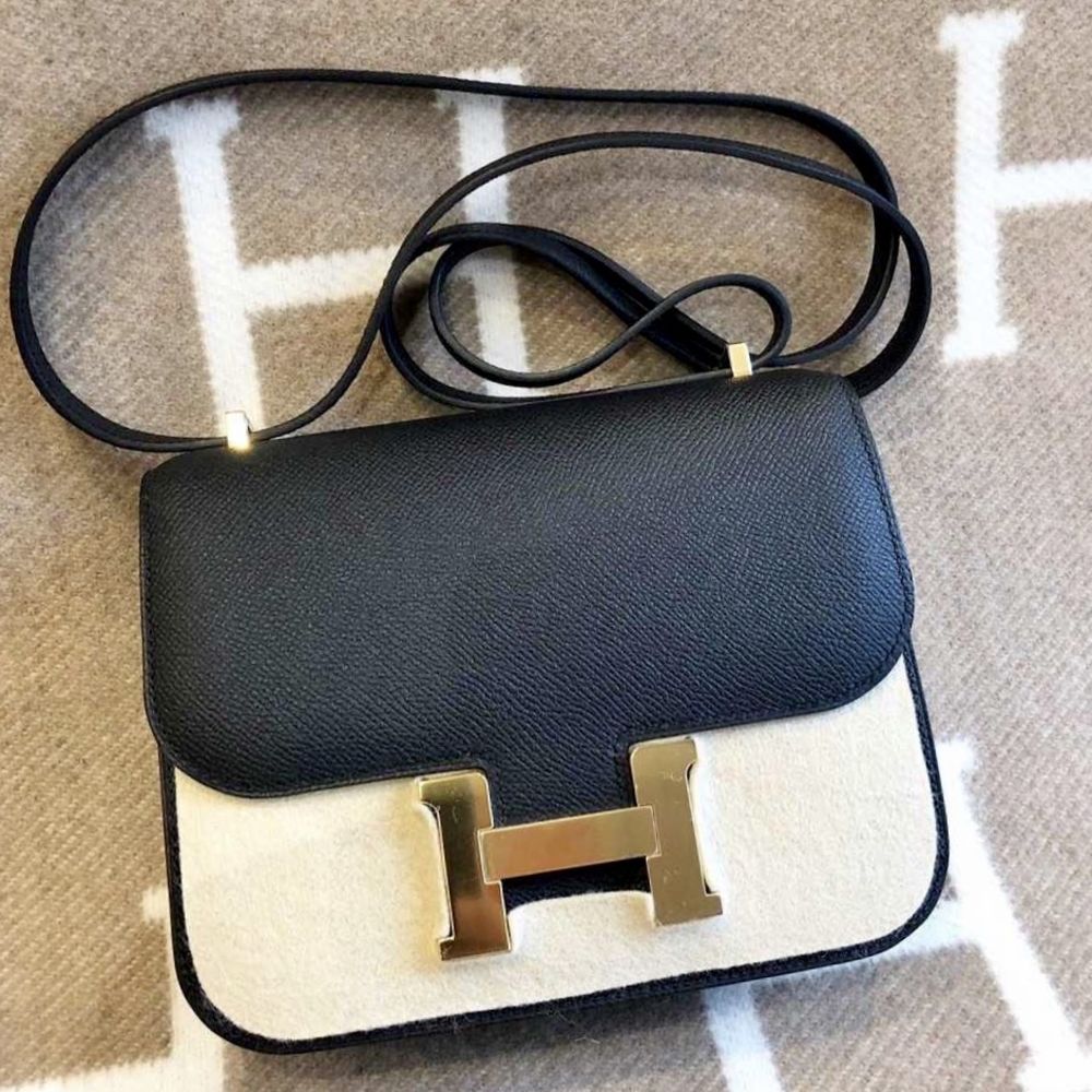 Hermes Constance 18 In Black Epsom With Gold Hardware