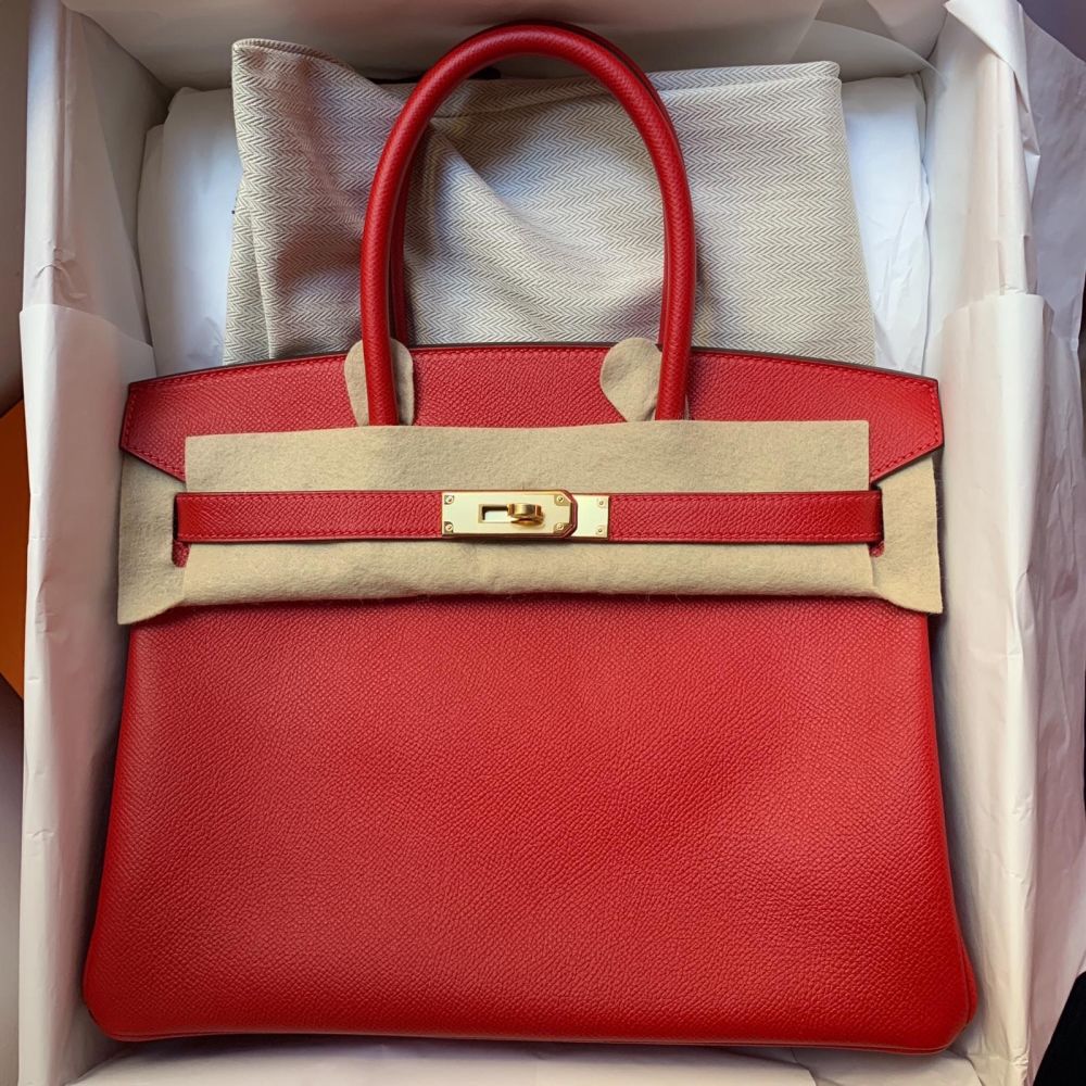 Hermès Birkin 30 Rouge Casaque Epsom Gold Hardware GHW