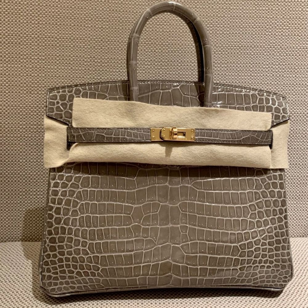 Hermes Birkin bag 25 Gris tourterelle Togo leather Silver hardware