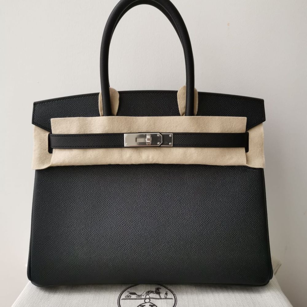 Hermès Birkin 30 Noir (Black) Epsom Palladium Hardware PHW
