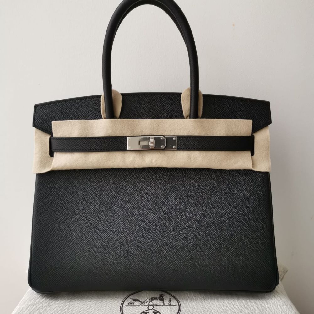 Hermès Birkin 30 Noir (Black) Epsom Palladium Hardware PHW — The
