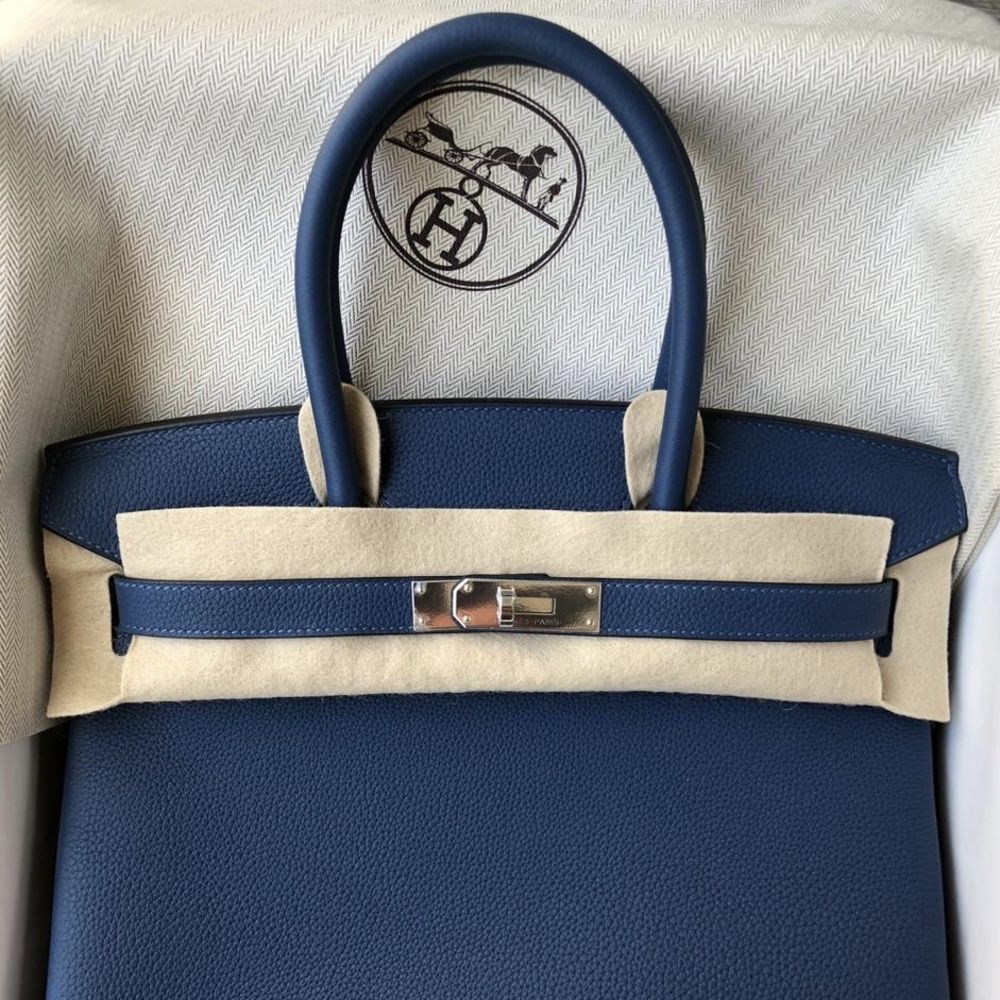 Hermès Birkin 30 Deep Blue Togo Palladium Hardware PHW