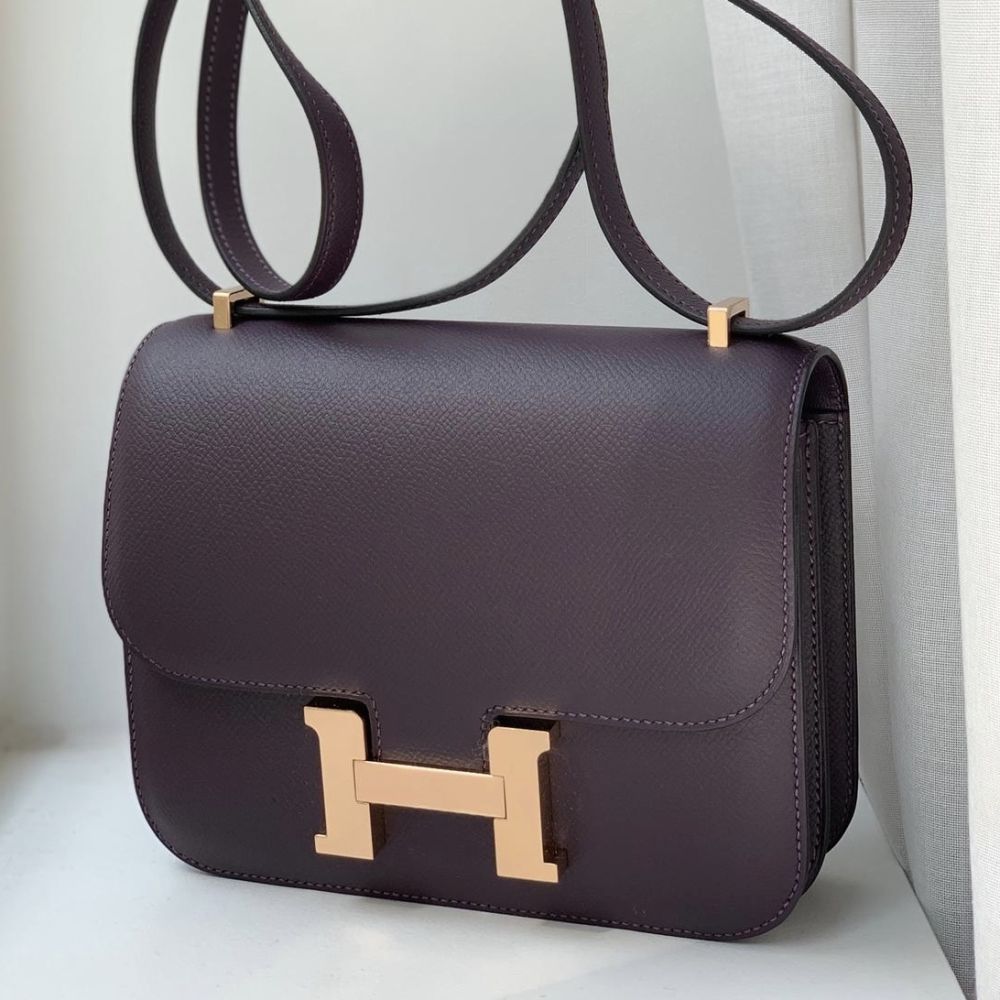Hermès Constance 18 Raisin Epsom Rose Gold Hardware RGHW