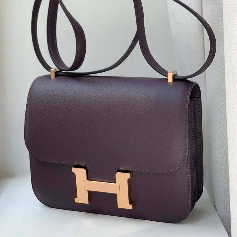 Hermès Constance 18 Raisin Epsom Rose Gold Hardware RGHW