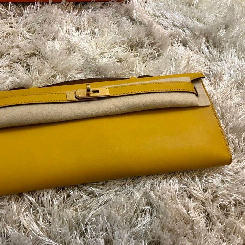 Hermès Kelly Cut Jaune Ambre Swift Gold Hardware GHW