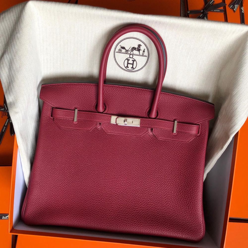 Hermès Birkin 35 Rouge Grenat Togo Palladium Hardware PHW