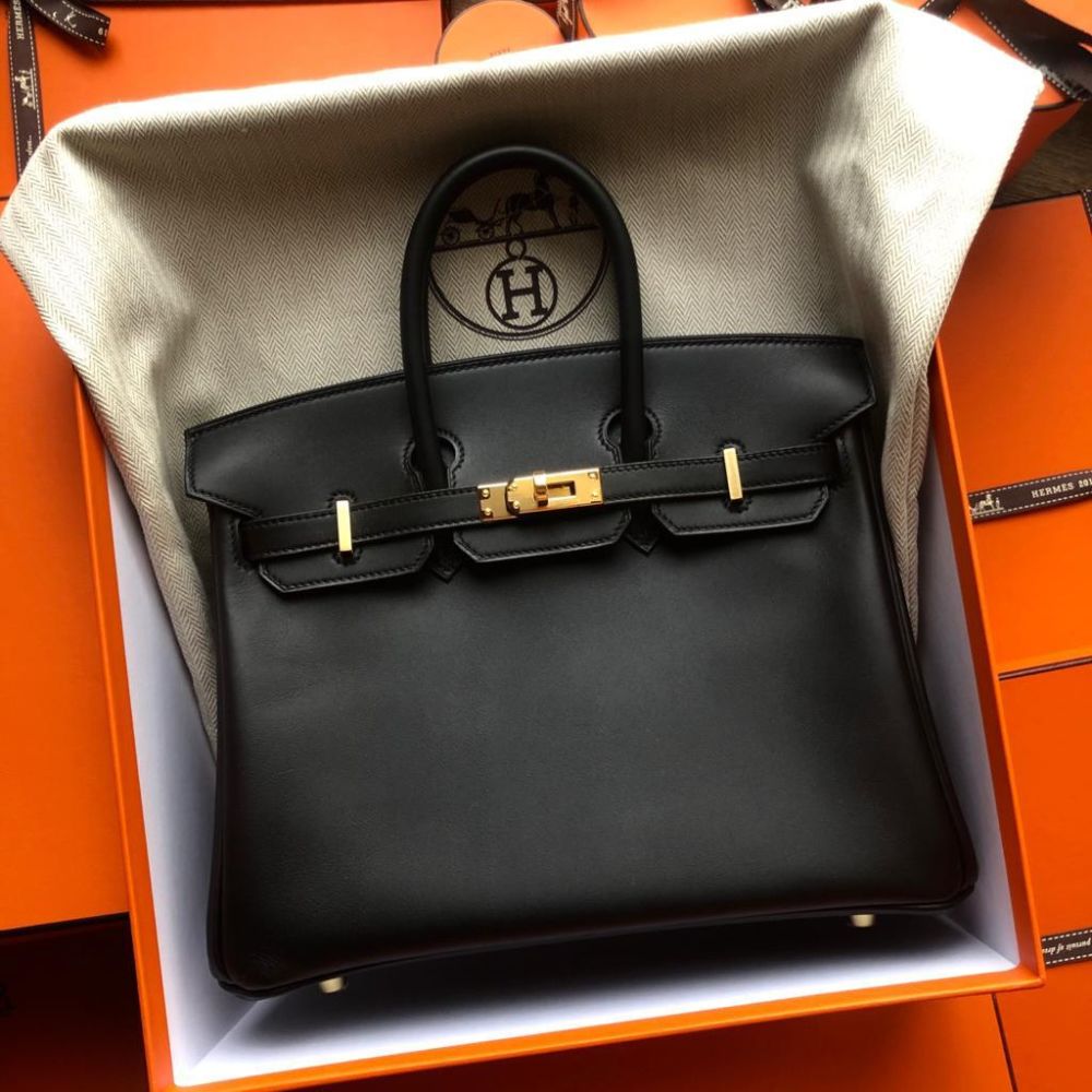 Hermès Birkin 25 Noir (Black) Veau Jonathan Gold Hardware GHW