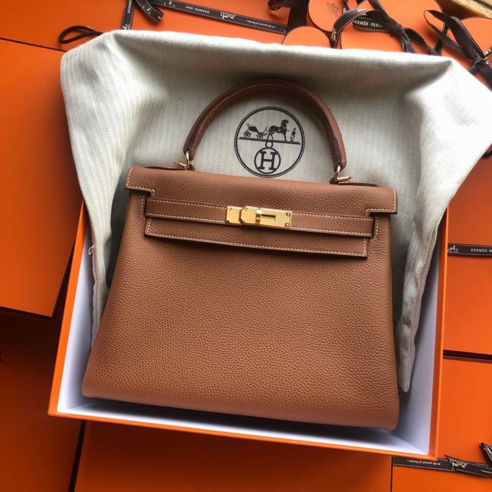 Hermès Kelly 28 Gold Togo Gold Hardware GHW
