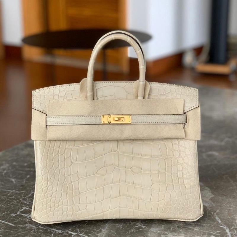 Hermès Birkin 25 Trench Alligator Mississippi Matte Gold Hardware GHW